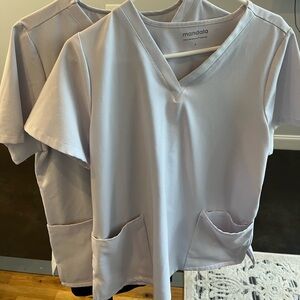 Large Mandala 6 pocket scrub tops TWO
